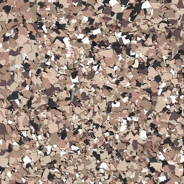 Abstract pattern with scattered, irregular shapes in beige, brown, black, and white tones, resembling a textured surface or camouflage design. No discernible landmarks.
